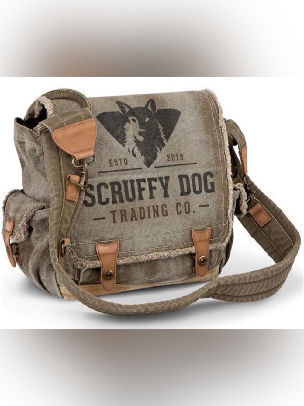 Scruffy Dog Crossbody Vintage Canvas Messenger/Satchel Bag